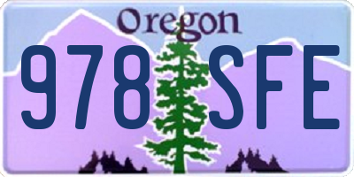 OR license plate 978SFE