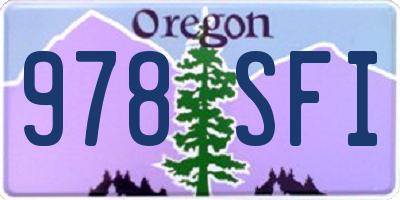 OR license plate 978SFI