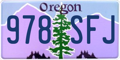 OR license plate 978SFJ