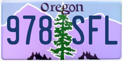 OR license plate 978SFL