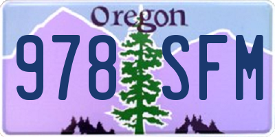 OR license plate 978SFM
