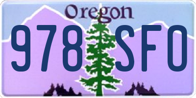 OR license plate 978SFO