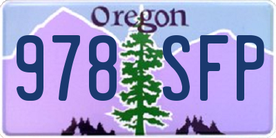 OR license plate 978SFP