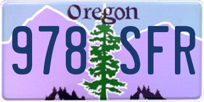 OR license plate 978SFR