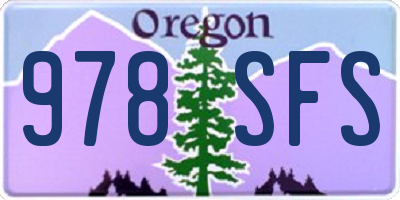 OR license plate 978SFS