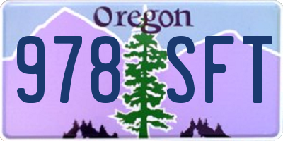 OR license plate 978SFT
