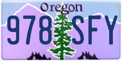 OR license plate 978SFY