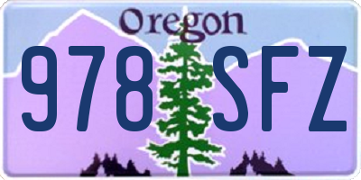 OR license plate 978SFZ