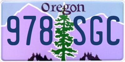 OR license plate 978SGC