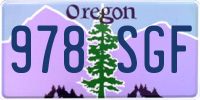 OR license plate 978SGF