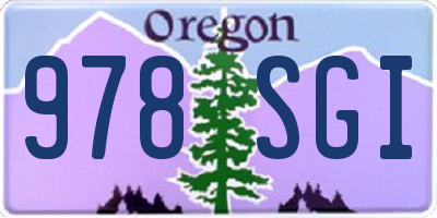 OR license plate 978SGI