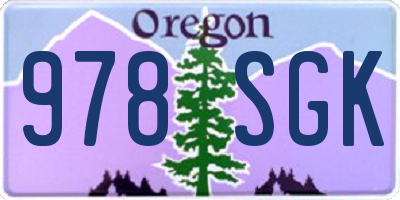 OR license plate 978SGK