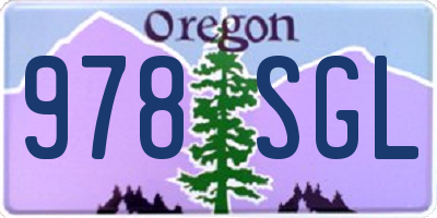 OR license plate 978SGL