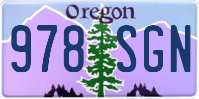 OR license plate 978SGN