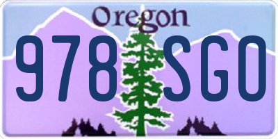 OR license plate 978SGO