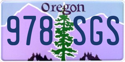 OR license plate 978SGS