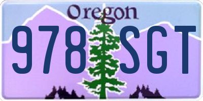 OR license plate 978SGT