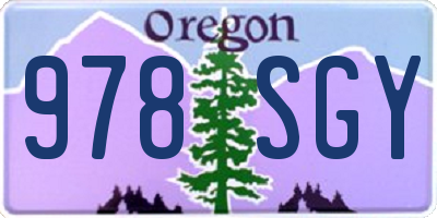 OR license plate 978SGY