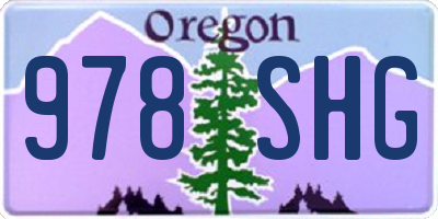OR license plate 978SHG