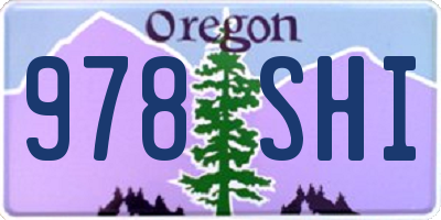 OR license plate 978SHI