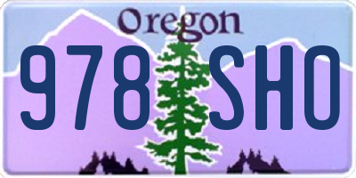 OR license plate 978SHO