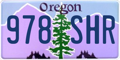 OR license plate 978SHR