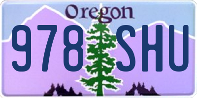 OR license plate 978SHU