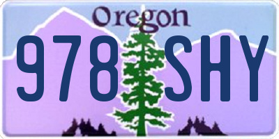 OR license plate 978SHY