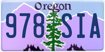 OR license plate 978SIA