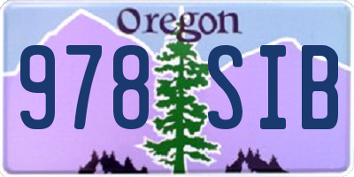 OR license plate 978SIB