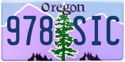 OR license plate 978SIC