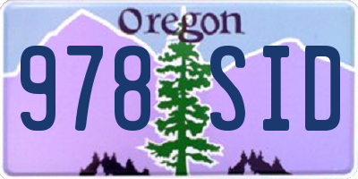 OR license plate 978SID