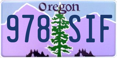 OR license plate 978SIF