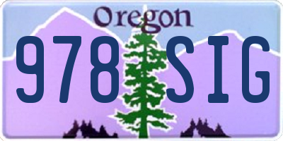 OR license plate 978SIG