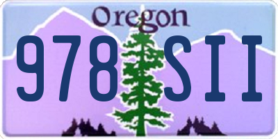OR license plate 978SII