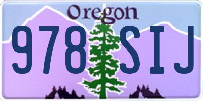 OR license plate 978SIJ