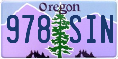 OR license plate 978SIN