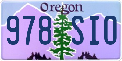 OR license plate 978SIO