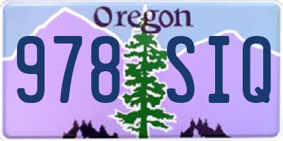 OR license plate 978SIQ