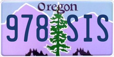 OR license plate 978SIS