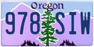 OR license plate 978SIW