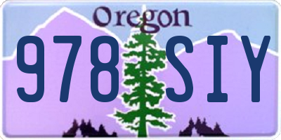 OR license plate 978SIY