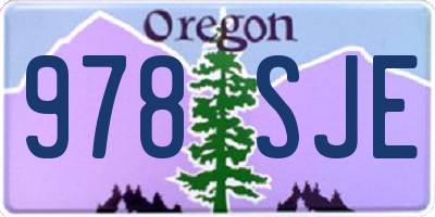 OR license plate 978SJE