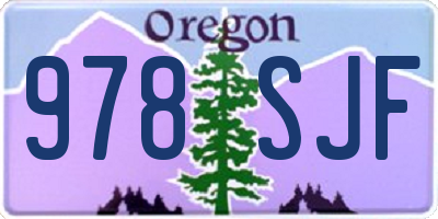 OR license plate 978SJF