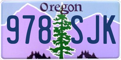 OR license plate 978SJK