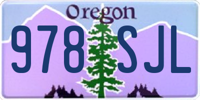 OR license plate 978SJL