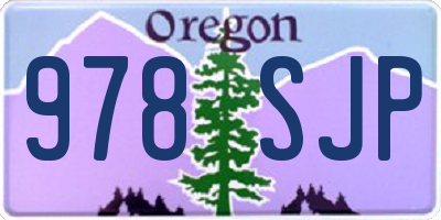 OR license plate 978SJP