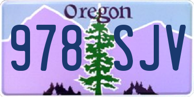 OR license plate 978SJV