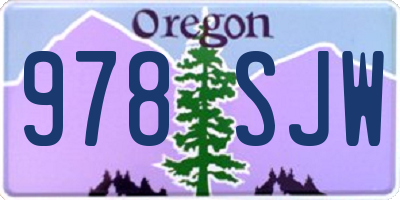 OR license plate 978SJW