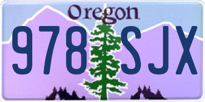 OR license plate 978SJX